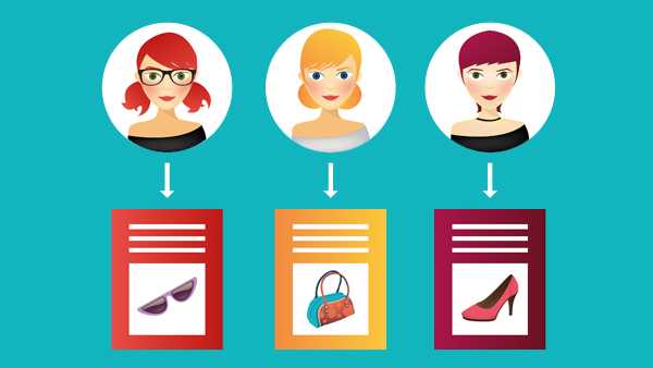 Drie vrouwen krijgen ieder gepersonaliseerde content Drie vrouwen krijgen ieder gepersonaliseerde content